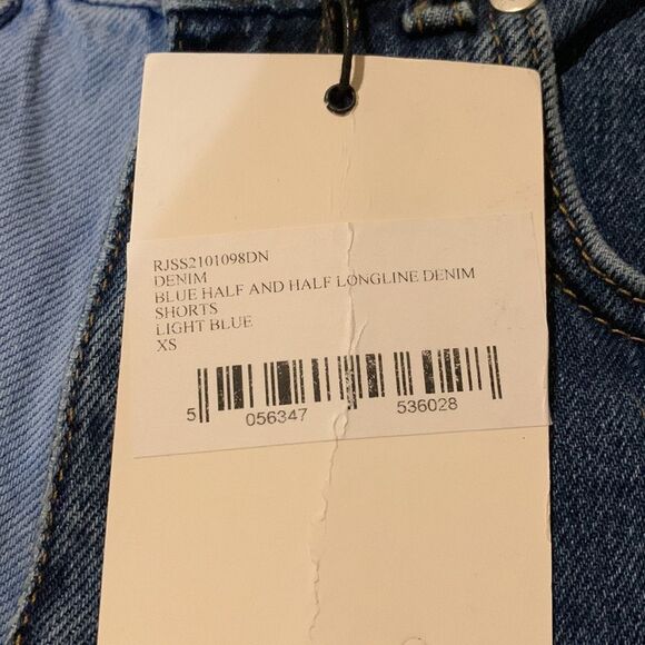 Ragged denim half and half shorts. XS - Picture 8 of 10